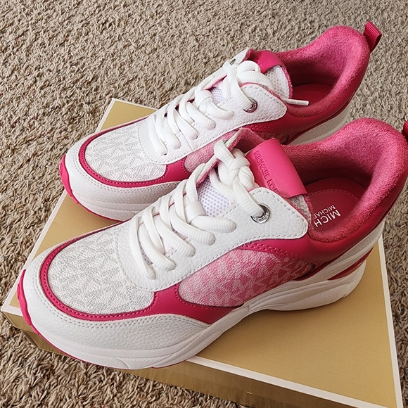 Michael Kors Shoes - Michael Kors White and Hot Pink Women's Chunky Sneakers
